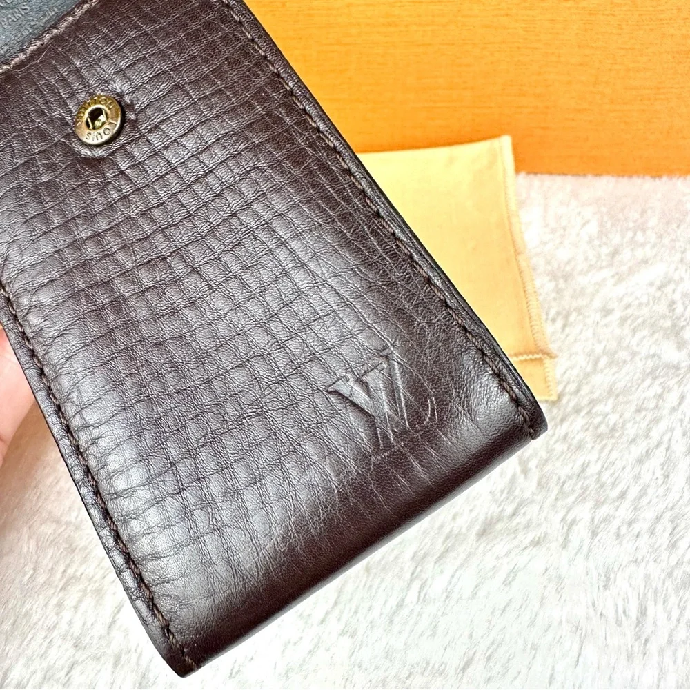 Louis Vuitton brown soft leather card ID holder keychain pouch - Picture 6 of 14